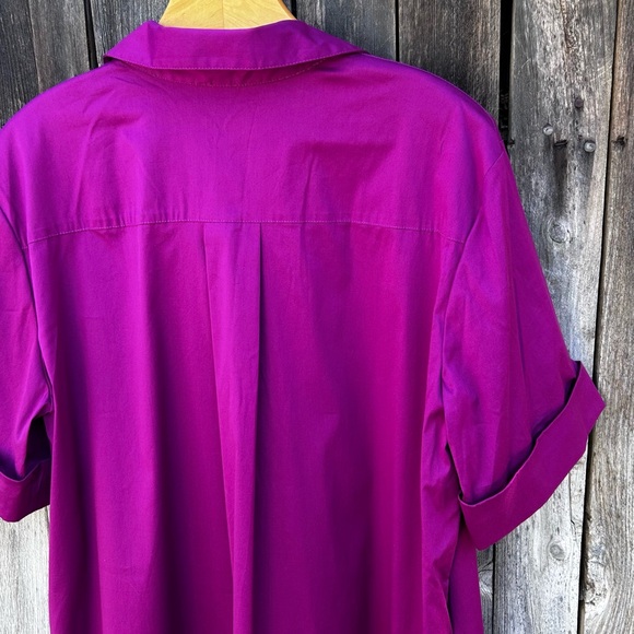 Chico’s Popover Shirtdress High Low Hem Cotton Blend Purple XL - Picture 13 of 16